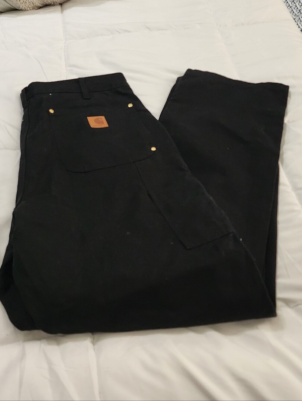 Carhartt Black Cargo Work Trousers with Utility Pocket